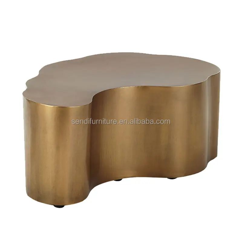 Çelik sehpa için Minimalist Modern altın paslanmaz ağaç gövdesi metal yemek masası sehpa.