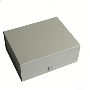 Boîte cadeau pliable en carton rigide noir mat de luxe avec logo personnalisé de qualité supérieure, fermeture magnétique, vide - Product Image 1