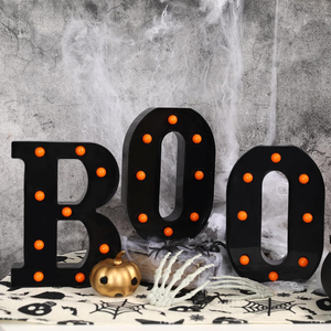 ไฟตัวอักษรเรืองแสง BOOLED, ไฟตกแต่งปาร์ตี้ฮาโลวีน, ไฟตกแต่งสยองขวัญ, ป้ายไฟ BOO, ของตกแต่งเทศกาล, ไฟตกแต่ง - Product Image 5
