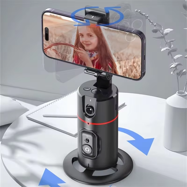 360° Camera AI Gimbal Stabilizer Automatic Face Tracking Phone Holder Easy Shoot Portable Mobile Phone Stand for Live Broadcast