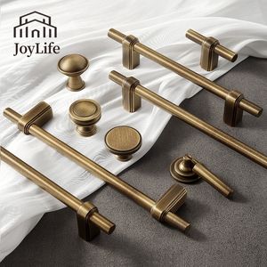 Maniglia <span class=keywords><strong>per</strong></span> Armadio e Cassetto in Stile Retrò Americano, Ottone e Rame Puro, Design Vintage Francese a Foro Singolo - Product Image 1