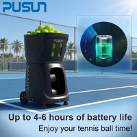 Lanzador de Pelotas de Tenis Inteligente Portátil y Ligero Pusun PT-Smart Pro con Control de Pelota Incorporado, Canasta Plegable y Función Automática para Entrenamiento Individual