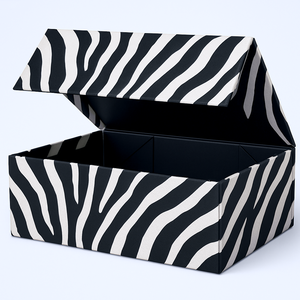 Caja de embalaje de cajas de pulsera de regalo de papel magnético negro sostenible para mujer - Product Image 1