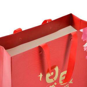 Sac cadeau de Nouvel An chinois personnalisé, réutilisable, écologique, en papier couché avec logo estampé à chaud, grande quantité, avec poignée - Product Image 3