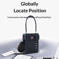 Cadenas GPS intelligent pour bagages de voyage avec étiquette connectée et fonction de localisation - Verrou de conteneur compatible Find My