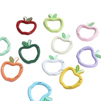 Porte-clés à boucle à ressort en alliage, couleur bonbon tendance, motif fruit, avec fermoir à pression, pour accessoires, breloque de sac, artisanat DIY