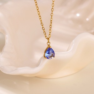 Hot Selling December <strong>Birthstone</strong> Jewelry Zircon Teardrop Necklace Exquisite Stainless Steel <strong>Jewellery</strong> for Women TGXL11351 - Product Image 5