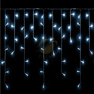 Outdoor Decoration 4m Droop 0.4-0.6m Curtain Icicle Led String Lights Garden Xmas Decorative Lights
