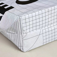 Sacs de courses et de shopping promotionnels personnalisés avec logo imprimé, en RPET laminé, réutilisables, écologiques, blancs, pour vêtements et courses, avec coutures renforcées