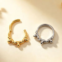 Anneau clicker articulé en titane 16G G23 ASTM F136 pour piercing nez, oreille, tragus, hélix, cartilage nasal