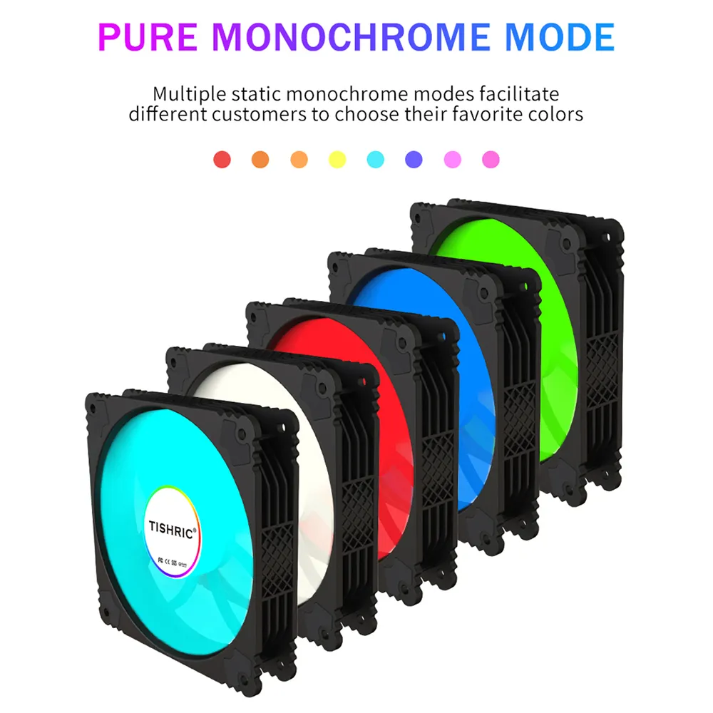 TISHRIC penggemar 120mm RGB Argb pengontrol pendingin udara untuk komputer PC casing 4Pin PWM 3pin5v pendingin Cpu casing pendingin Radiator