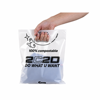 Sacs biodégradables à poignée découpée, écologiques, personnalisés, impression en héliogravure, sacs en plastique 100% compostables avec logo
