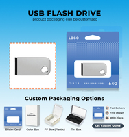 Offre Spéciale Clé USB 2.0 Argentée 2 Go Garantie 2 Ans Haute Vitesse Légère Cadeaux d'Entreprise Promotions Boîte Cadeau Personnalisée