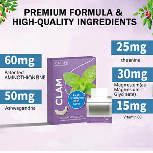 Suplemento Dietético Orgánico de Ashwagandha Sin Gluten para Adultos OEM/ODM - Tiras Orales de Disolución Rápida para Alivio del Estrés y Relajación - Product Image 3