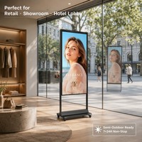 Señalización Digital de Doble Cara de Alto Brillo, 3000 Nits, 55 Pulgadas, Sensor de Luz Automático, 7x24H, Publicidad Comercial, Animación, Señalización
