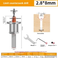 Alloy Counterbore Drill with Limit Countersunk Head for Installing Woodworking Ladder Screw Tapered Hole Stopper Bit