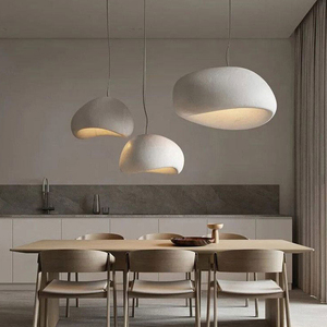 Lámpara de techo colgante para decoración del hogar, lámpara colgante nórdica Wabi Sabi E27, para comedor - Product Image 2