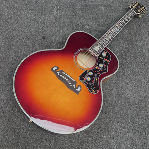 Guitarra Acústica Jumbo J200 de 43 Pulgadas, Personalizada, con 6 Cuerdas, Fondo y Laterales de Arce Flameado, Incrustación de Árbol de la Vida, Se Aceptan Pedidos de Guitarra y Bajo OEM - Product Image 1