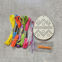 Kit de couture d'œufs de Pâques en bois, jouet à laceter DIY pour enfants, décoration de vacances, cadeau éducatif