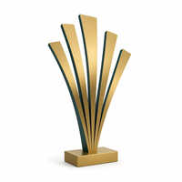 Trophée en métal Thistle, motif feuilles de gazon arqué en cuivre, logo personnalisé, trophée de récompense, cylindre noir mat, cadeaux de bienvenue