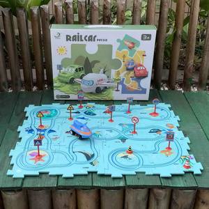 Offre Spéciale Prix Raisonnable <span class=keywords><strong>Enfants</strong></span> DIY Assembler <span class=keywords><strong>Chemin</strong></span> <span class=keywords><strong>De</strong></span> <span class=keywords><strong>Fer</strong></span> Piste Jouet À Piles Puzzle Voitures - Product Image 5