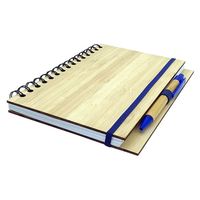 Offre Spéciale – Carnet A5/A4 Écologique à Couverture en Bambou avec Logo Personnalisé, Reliure Double Spirale Courbe, Stylo à Bille Couleurs Personnalisables, 80 Feuilles