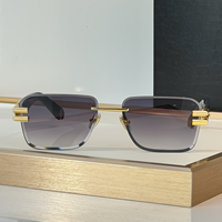 Lunettes de soleil de luxe sans monture à bords taillés avec verres UV400, rectangulaires, pour hommes et femmes, de haute qualité avec bords coupés