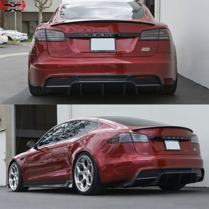 Kit Carrozzeria in Fibra di Carbonio Stile V per Tesla <span class=keywords><strong>Model</strong></span> S: Labbro Anteriore, Diffusore Posteriore, Paraurti, Parafango, Alette e Spoiler - Product Image 5