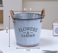 Pot de fleurs rond vintage en métal avec couvercle décoratif en corde de chanvre et motif lettres, idéal pour les succulentes de balcon - Vente chaude