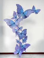 A-205 Neuheiten Einzigartige Merkmale Künstliche Riesenblume Handbemalter Schmetterling für Hochzeitsdekoration und Hintergrundgestaltung