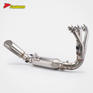Système d'échappement pour moto Yamaha <span class=keywords><strong>MT09</strong></span> en acier inoxydable, montage bas, coupe courte oblique, silencieux nid d'abeille 60 mm, 2014-2024, style agressif - Product Image 2