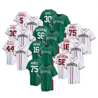 2026 World Baseball Classic NY 56 Randy Arozarena 30 Alejandro Kirk 16 Duran Tissu respirant en Spandex/Polyester à motif de points brodé