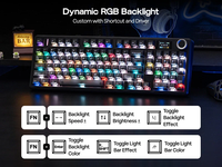 AULA F99 Max 96% Keyboard Mekanik Nirkabel Layar Pintar Tombol Putar Gasket Hot Swappable RGB Tri Mode 8000mAh PBT Keycaps Gaming
