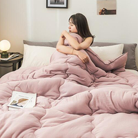 Parures de lit de luxe avec garnissage en microfibre pour la maison ou l'hôtel, motif uni