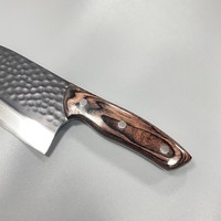 Vente en gros, couteau de cuisine personnalisé de 7.5 pouces, couteau de chef en acier damas avec manche en bois, marteau forgé, couperet, couteaux de boucher à désosser