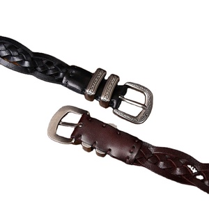 Nouvelle ceinture tressée en cuir pleine fleur, faite main, style chinois rétro, personnalisée, pour homme, avec boucle ardillon, idéale pour les loisirs et les tenues variées. - Product Image 6