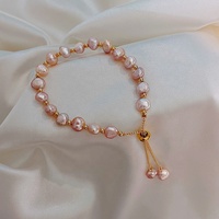 Bracelets de perles d'eau douce naturelles réglables, bijoux faits à la main