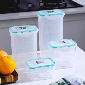 Rectangular Snap Lock Sealed Plastic Food <b>Storage</b> <b>Containers</b> Transparent With Clip On Lid <b>For</b> <b>Kitchen</b> Household Refrigerator Use - Product Image 2