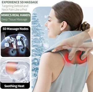 Shiatsu Kneading Shawl High Quality Electric Heated Portable <b>Neck</b> <b>Shoulder</b> Back Full Body Pain Relief <b>Massage</b> Tool for Travel - Product Image 2