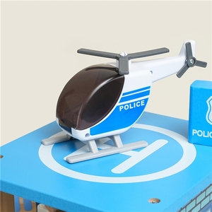 Wooden Fire and Police Stations with Helicopters and Vehicles Montessori Role-playing Toys for 5 to 7 Year Olds Educational Toy - Product Image 4