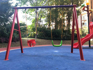 LONGLY <span class=keywords><strong>2022</strong></span> double balançoires métalliques accessoires balançoire de patio extérieur - Product Image 5