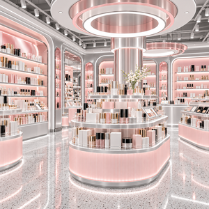 Nuevo Estilo de Vitrina Curva para Tienda de Cosméticos, Decoración Interior para Tienda de Belleza - Product Image 6