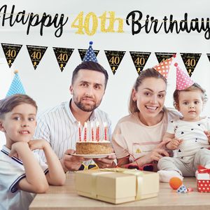 Pancarta Negra y Dorada de Feliz <span class=keywords><strong>Cumpleaños</strong></span> Número <span class=keywords><strong>40</strong></span> - Decoraciones de Feliz <span class=keywords><strong>Cumpleaños</strong></span> Número <span class=keywords><strong>40</strong></span> para Hombres y Mujeres, Artículos para Fiestas de <span class=keywords><strong>Cumpleaños</strong></span> Número <span class=keywords><strong>40</strong></span> - Product Image 6