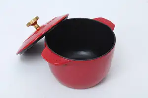 Panela de Sopa Esmaltada para Uso doméstico em Cozinha Multifuncional 19cm Panela de ferro fundido antiaderente