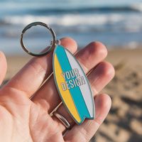 Ventes en gros de porte-clés personnalisés avec logo, porte-clés en émail doux et dur sur le thème de la planche de surf et de la plage