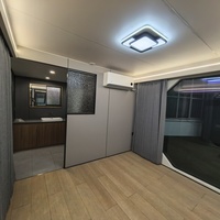 Luxe Moderne 2 Chambres Structure en Acier Maison Préfabriquée Gris Camper Caravan