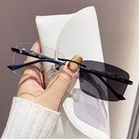 Gafas Fotocromáticas con Protección Anti Luz Azul, sin Montura, para Computadora, Rectangulares, para Exteriores, UV400, para Hombre y Mujer