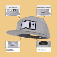 Casquette de baseball étanche à 7 panneaux découpés au laser avec logo brodé personnalisé pour sport, course, golf, bord plat