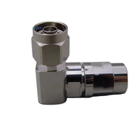Conector Coaxial RF de Aluminio de Pared Lisa de 3/8'', Tipo N, Macho, Impermeable, con Abrazadera en Ángulo Recto