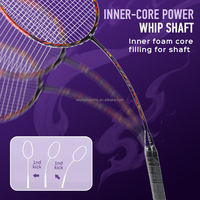 Raquettes de badminton en fibre de carbone à haute élasticité avec sac